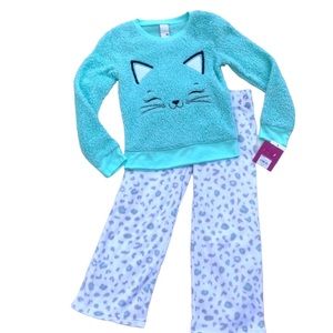 NWT SO Girl’s Kitten Fleece Pajama Set Toddler 4